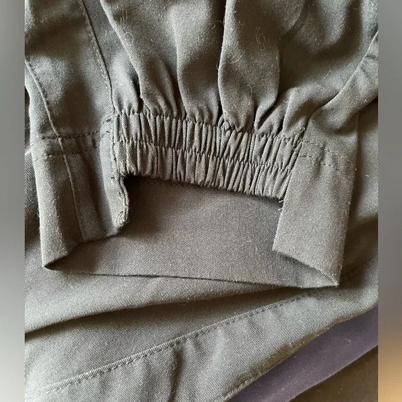 White Cross High Waisted/High Low Ankle Scrub Bottom Black - Picture 5 of 8